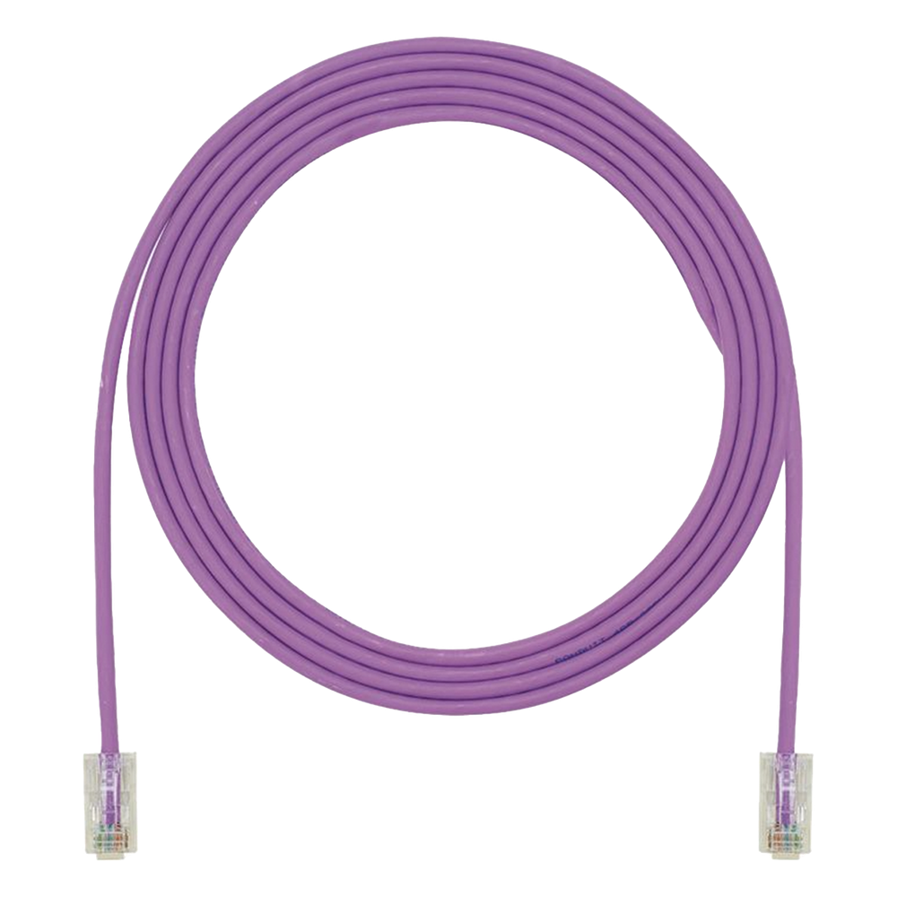 Cable de Parcheo UTP Cat6A, CM/LSZH, Diámetro Reducido (28AWG), Color Violeta, 2.13 Metros (7 Pies)