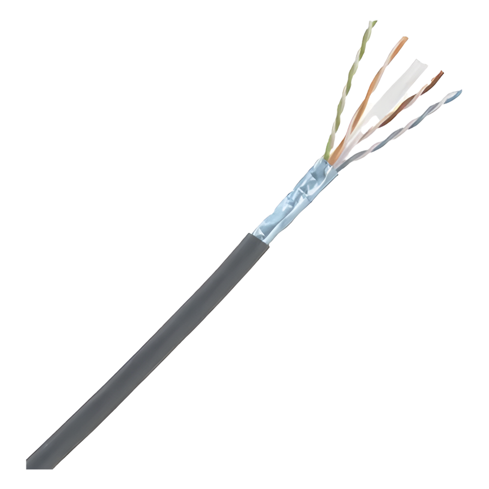Bobina de Cable Blindado F/UTP de 4 Pares, Cat6A, Soporte de Aplicaciones 10GBase-T, LSZH (Libre de Gases Tóxicos), Color Negro, Para Interior, 305