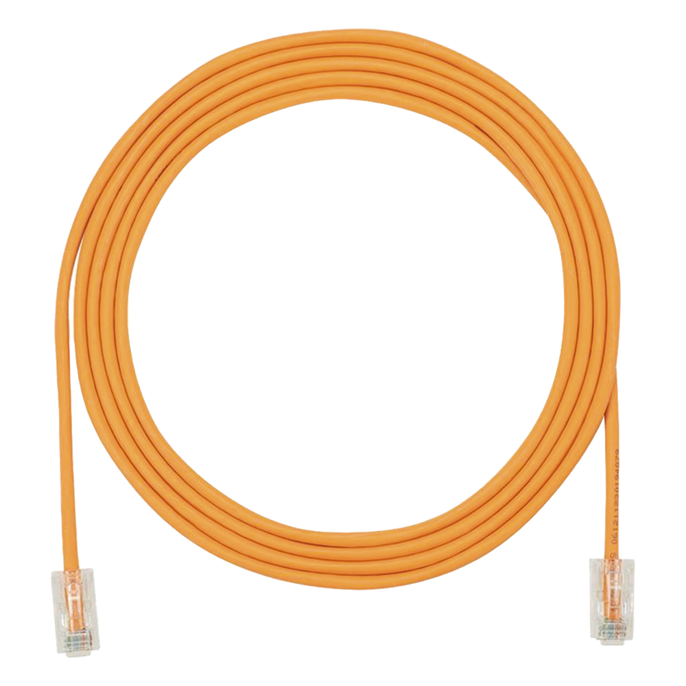 Cable de Parcheo UTP Cat6A, CM/LSZH, Diámetro Reducido (28AWG), Color Naranja, 1.52 Metros (5 Pies)