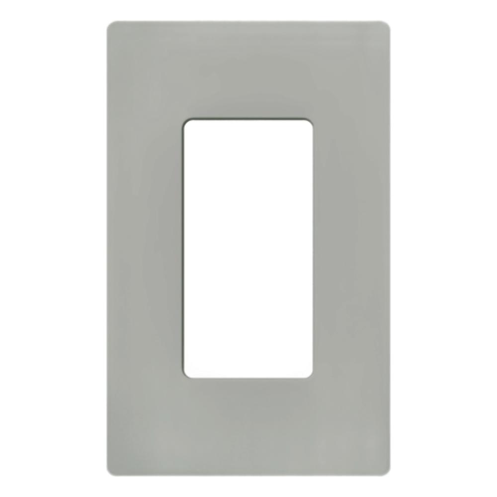 Placa de pared Claro de 1 espacio sin tornillos visibles, para atenuadores, apagadores y controles Lutron con apertura tipo Designer, acabado