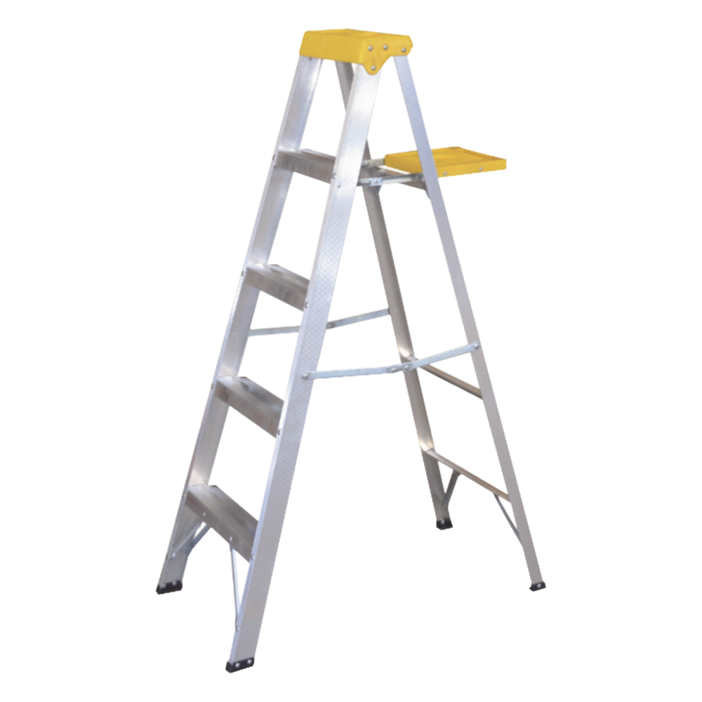Escalera de Aluminio Tipo Tijera, 5 Peldaños de 1.83 metros.