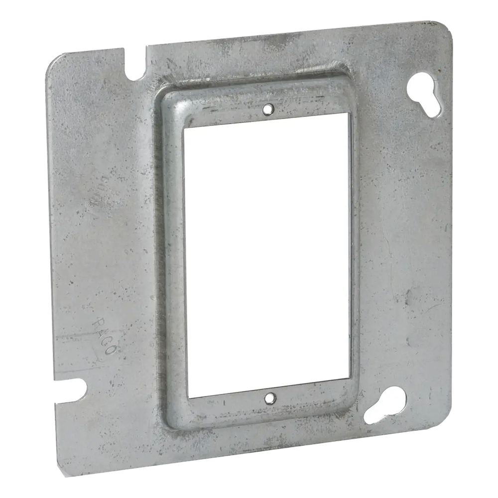 Sobretapa Cuadrada Galvanizada de 4 11-16", realce de 1/2".