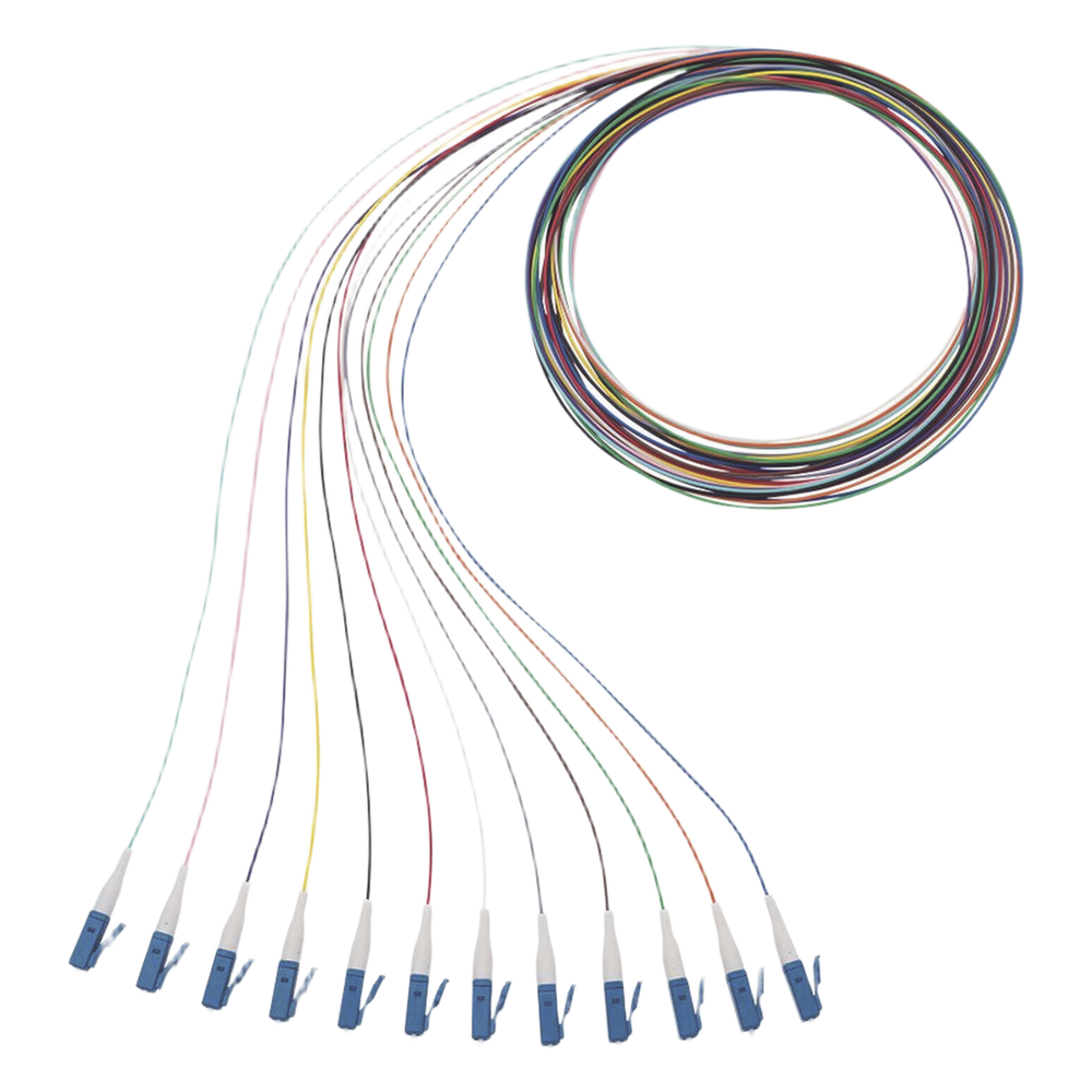 Kit de 12 Pigtails con Conector LC, Monomodo 9/125 OS2, 900um, de 1 Metro (3.28 Pies)