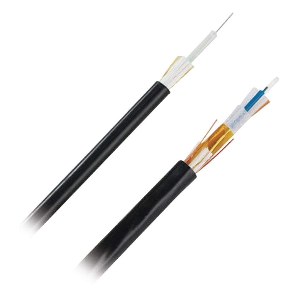 Cable de Fibra Óptica de 6 Hilos, Multimodo OM4 50/125 Optimizada, Interior/Exterior, Loose Tube 250um, No Conductiva (Dieléctrica), OFNR (Riser)