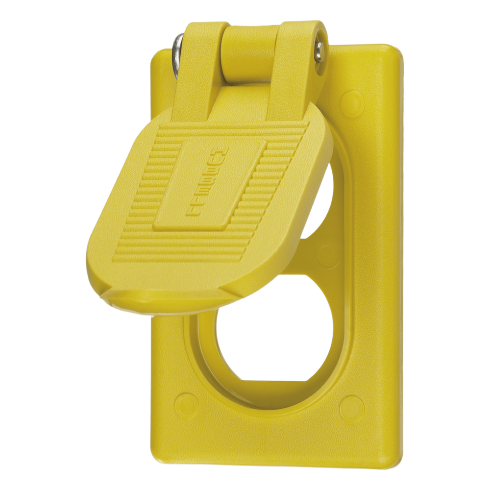 Tapa Resistente a Intemperie para Contacto Dúplex/ Color Amarillo/ Grado Marino.
