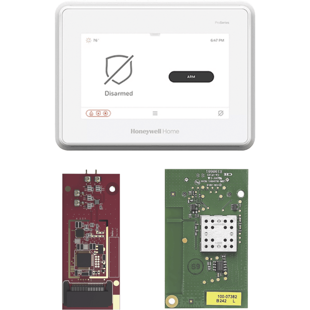 Panel de alarma todo-en-uno con pantalla táctil de 7 pulgadas y módulo de toma de control para sensores 5800, 2GIG, DSC, ITI/Qolsys y Bosch