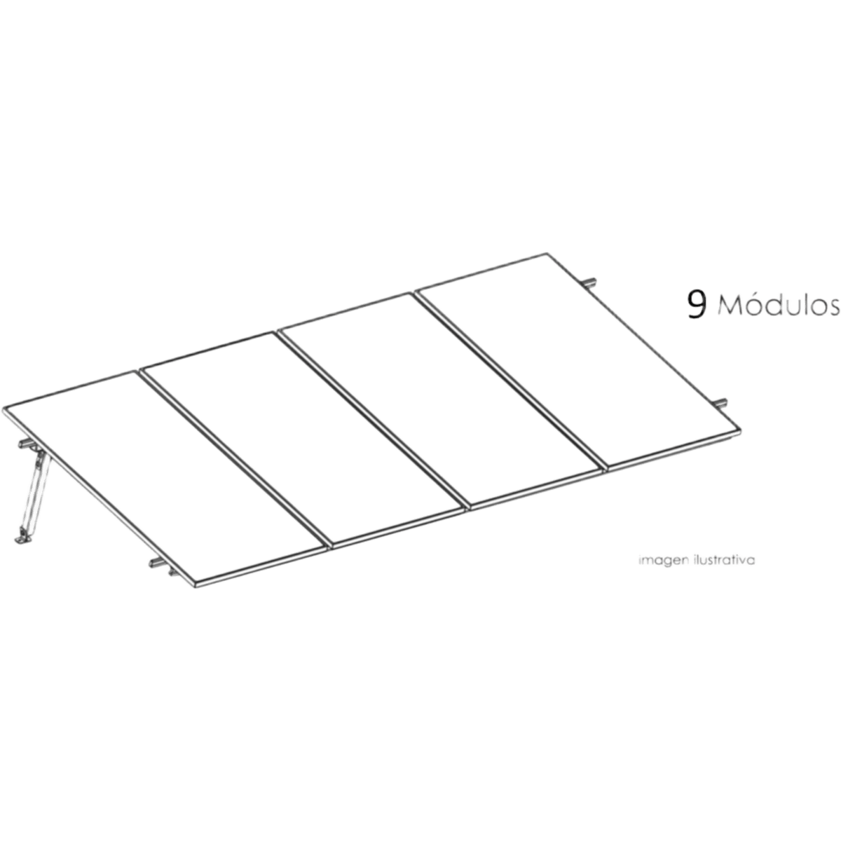 Kit Basel Sistema de Montaje Solar para 9 Módulos / Inclinación 10° / Para Módulo 645 W / Dimensiones del Módulo 2.382 m (7.8 ft) x 1.134 m (3.7 ft)