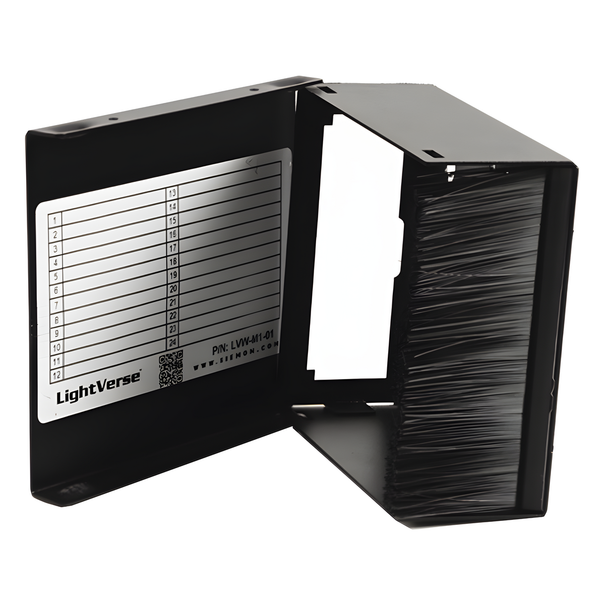 Fiber, enclosure, lightverse, wall mount, fixed access, 1 opening, black