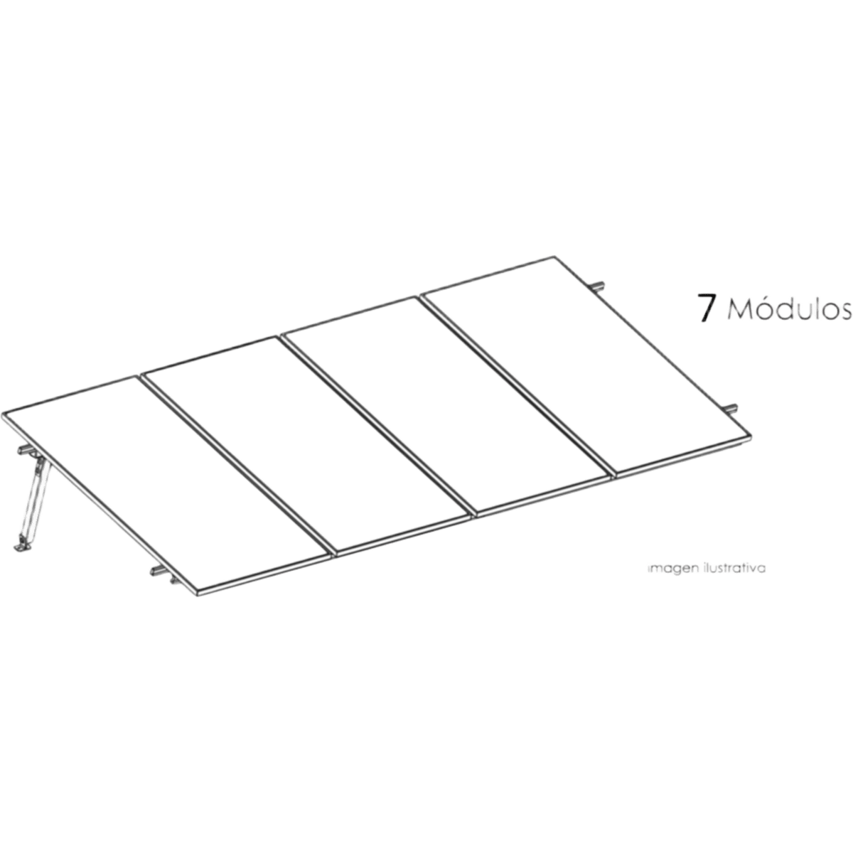 Kit Basel Sistema de Montaje Solar para 7 Módulos / Inclinación 10° / Para Módulo 645 W / Dimensiones del Módulo 2.382 m (7.8 ft) x 1.134 m (3.7 ft)