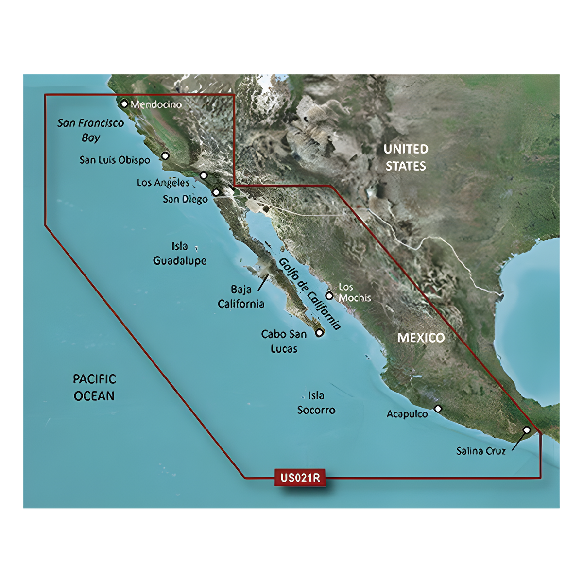 Mapa HXUS021R California - México