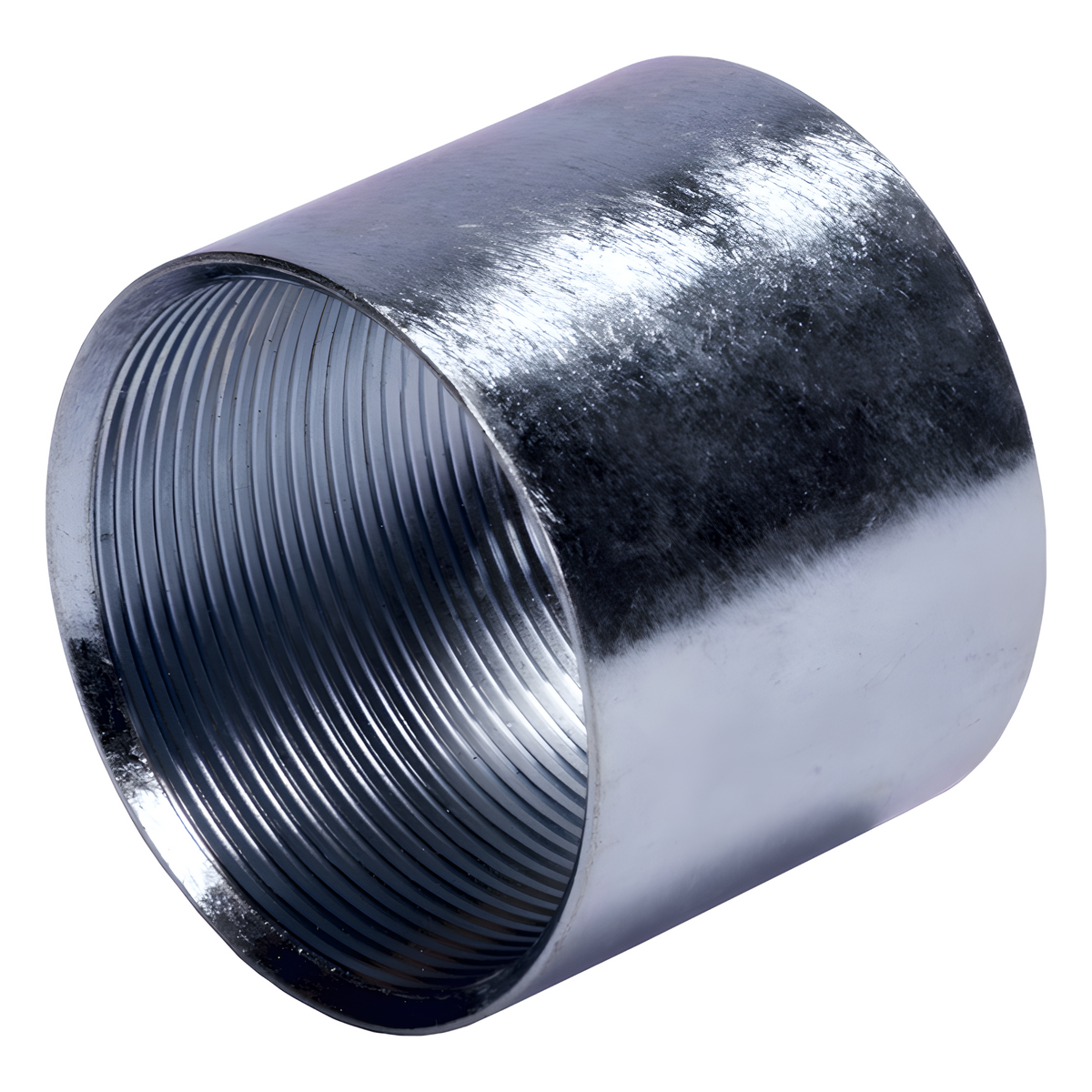Cople de 3/4" ( 19 mm) para Tubo Pared Gruesa (IMC) /Galvanizado / Etiqueta Amarilla.