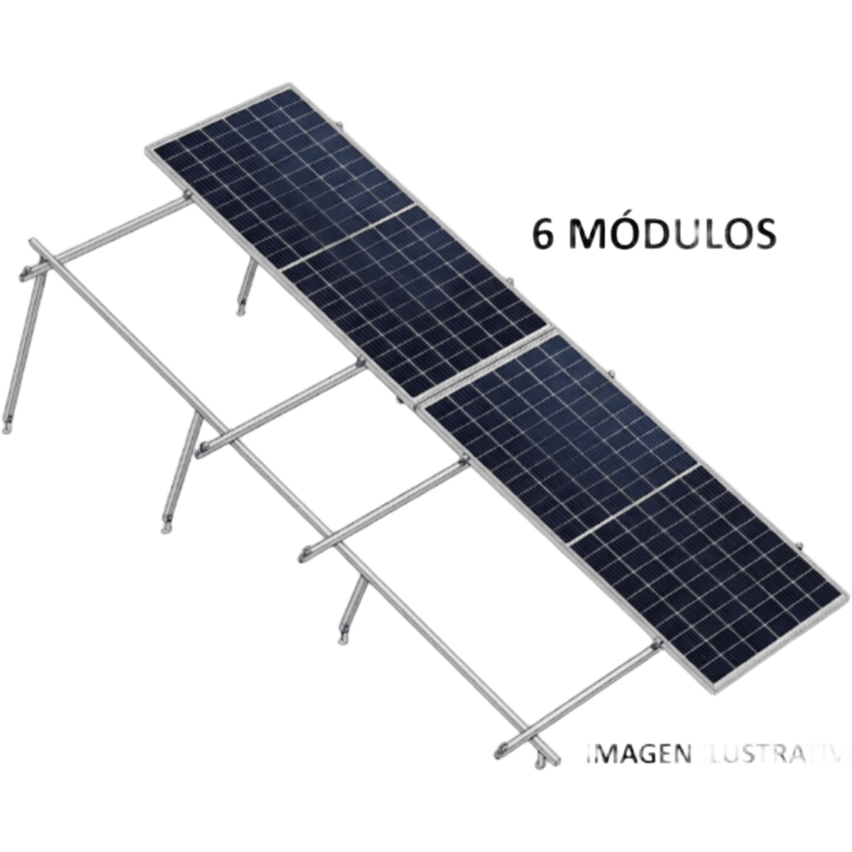 Kit Basel Sistema de Montaje Solar para 6 Módulos / Inclinación 10° / Para Módulo 645 W / Dimensiones del Módulo 2.382 m (7.8 ft) x 1.134 m (3.7 ft)