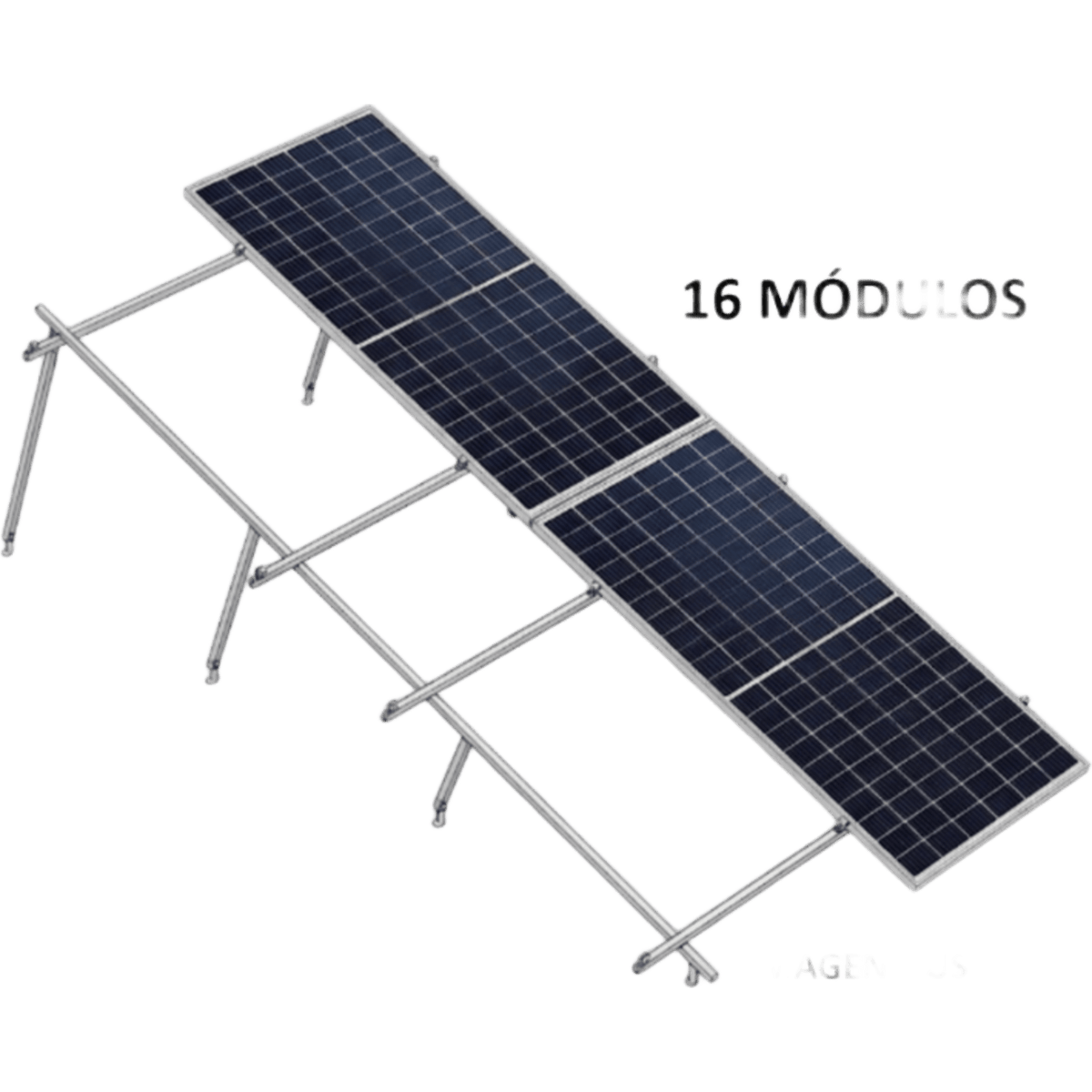 Kit Basel Sistema de Montaje Solar para 16 Módulos / Inclinación 10° / Para Módulo 645 W / Dimensiones del Módulo 2.382 m (7.8 ft) x 1.134 m (3.7 ft)