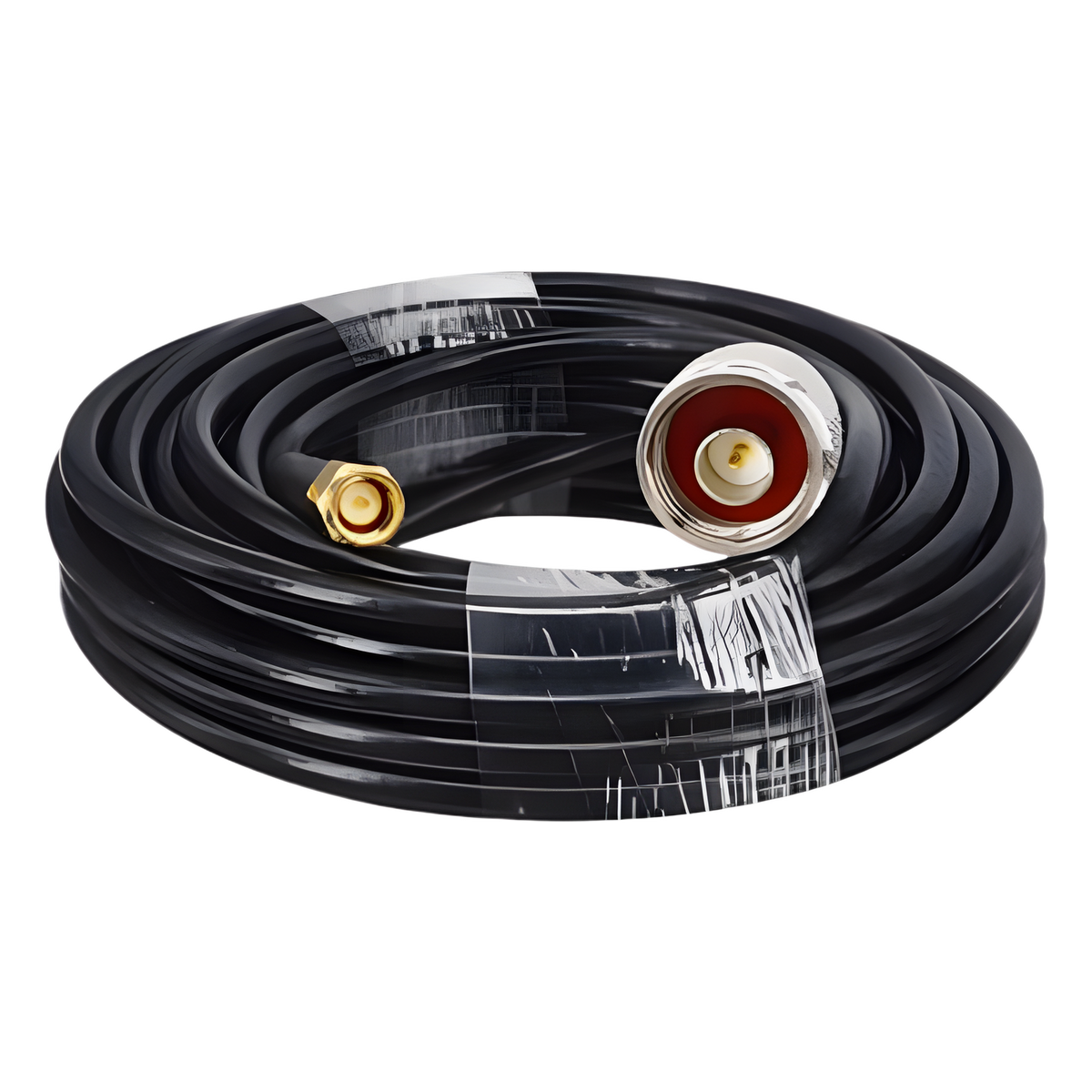 Cable Coaxial 10 Metros / Baja Pérdida / Diámetro 5 mm / Impedancia 50 Ω / Apantallamiento >90dB / Operación 5-3000 MHz / Conectores N y SMA Macho