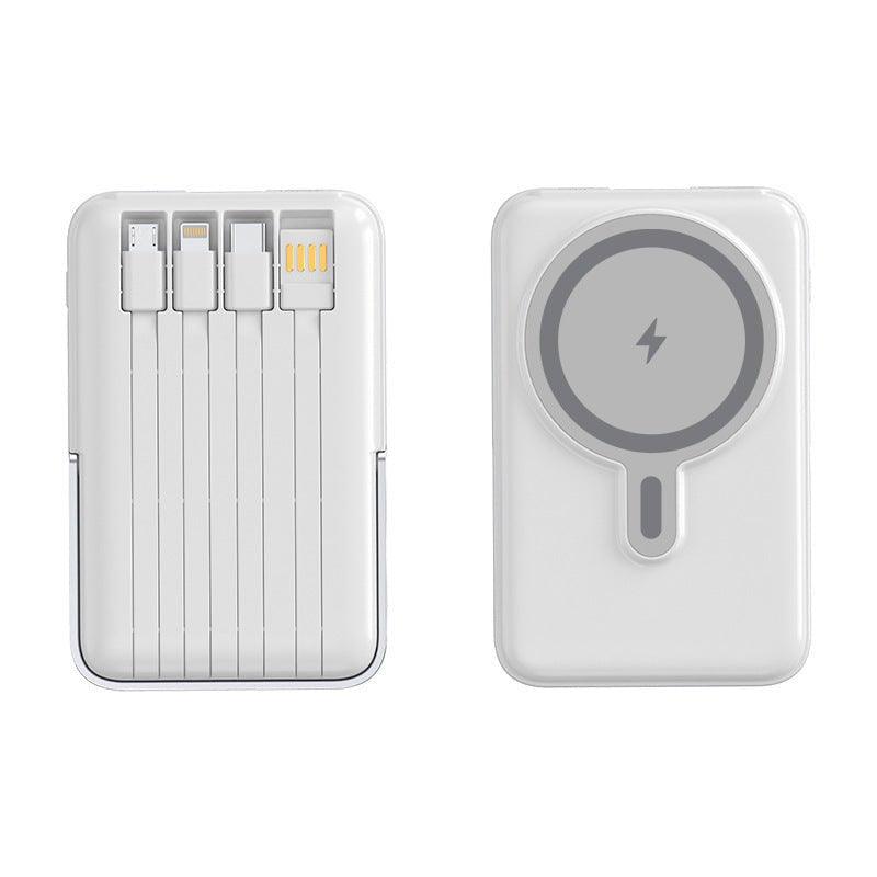 Power bank 10,000mAh portátil con magsafe y cables de carga incorporados y base - Ciaespinoza.com