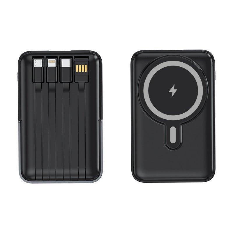 Power bank 10,000mAh portátil con magsafe y cables de carga incorporados y base - Ciaespinoza.com