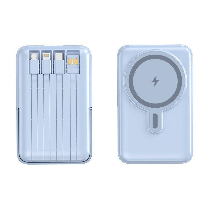 Power bank 10,000mAh portátil con magsafe y cables de carga incorporados y base - Ciaespinoza.com
