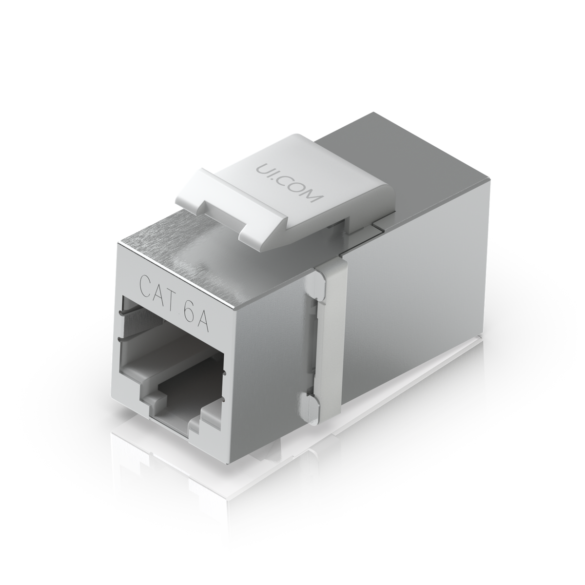 Keystone Coupler Cat6A Pass-Through para Cable Ethernet Preterminado, Instalación Snap-In en Patch Panel, Paquete con 12 Piezas