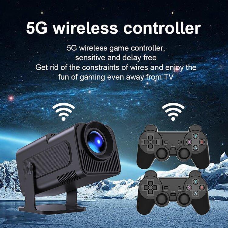Proyector portátil con sistema de videojuegos retro, inlcuye control de proyector + 2 controles de videojuegos, Netflix, YouTube, android 11 y mas - Ciaespinoza.com