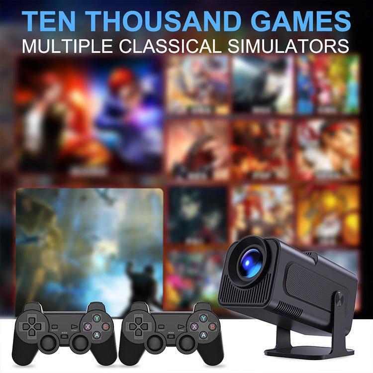 Proyector portátil con sistema de videojuegos retro, inlcuye control de proyector + 2 controles de videojuegos, Netflix, YouTube, android 11 y mas - Ciaespinoza.com
