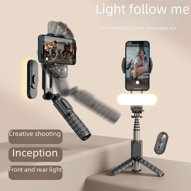 Q09 Estabilizador de mano PTZ Bluetooth Selfie Stick Trípode integrado Luz de relleno Teléfono móvil Anti-vibración Soporte de transmisión en vivo - Ciaespinoza.com