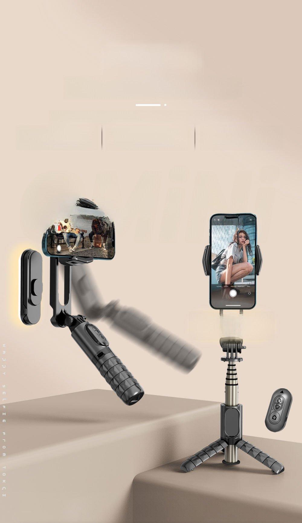 Q09 Estabilizador de mano PTZ Bluetooth Selfie Stick Trípode integrado Luz de relleno Teléfono móvil Anti-vibración Soporte de transmisión en vivo - Ciaespinoza.com