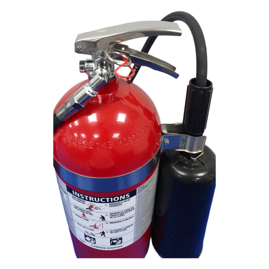 Extintor de dióxido de carbono CO2, para fuegos clase B y C, listado UL, 20lb (9.07 Kg).