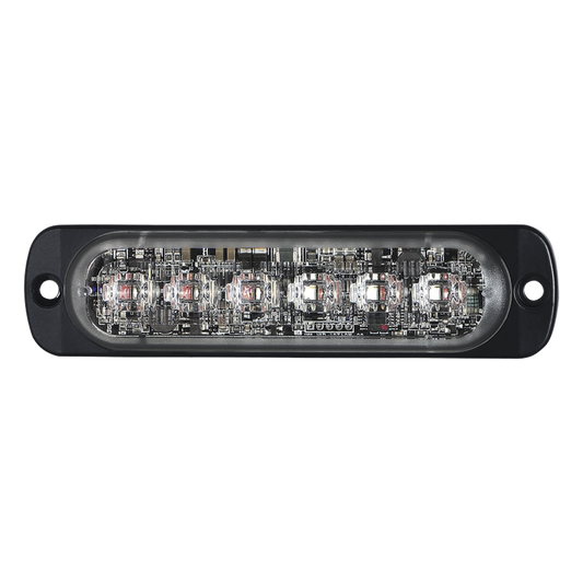 Luz Auxiliar de 12 LED, Rojo/Claro, Lente Transparente, SAE