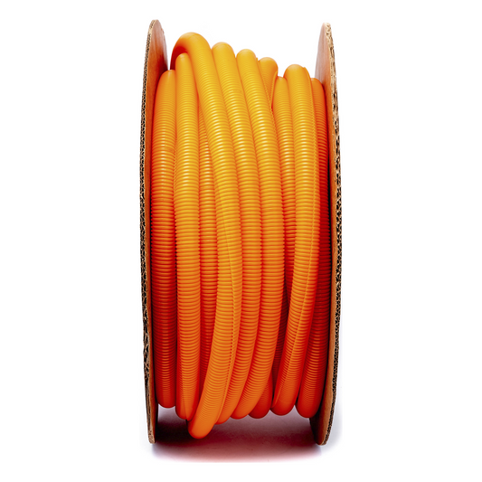 Tubo Corrugado Abierto para Protección de Cables, 1in (25.4 mm) de Diámetro, 30.5 m de Largo, Color Naranja