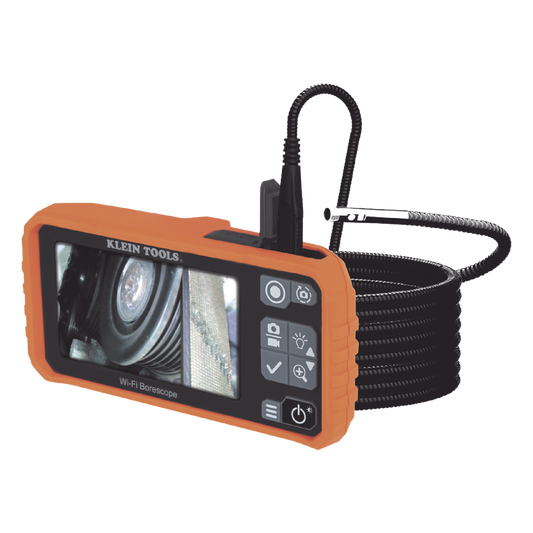 Dual Cámara Boroscopio Pro 5.5mm 720p USB-C/Wi-Fi, y LCD 4.3" a Color, Cuello de Cisne Blindado 10' (3m) con Imán y 6 LED´s. Batería Io-Li