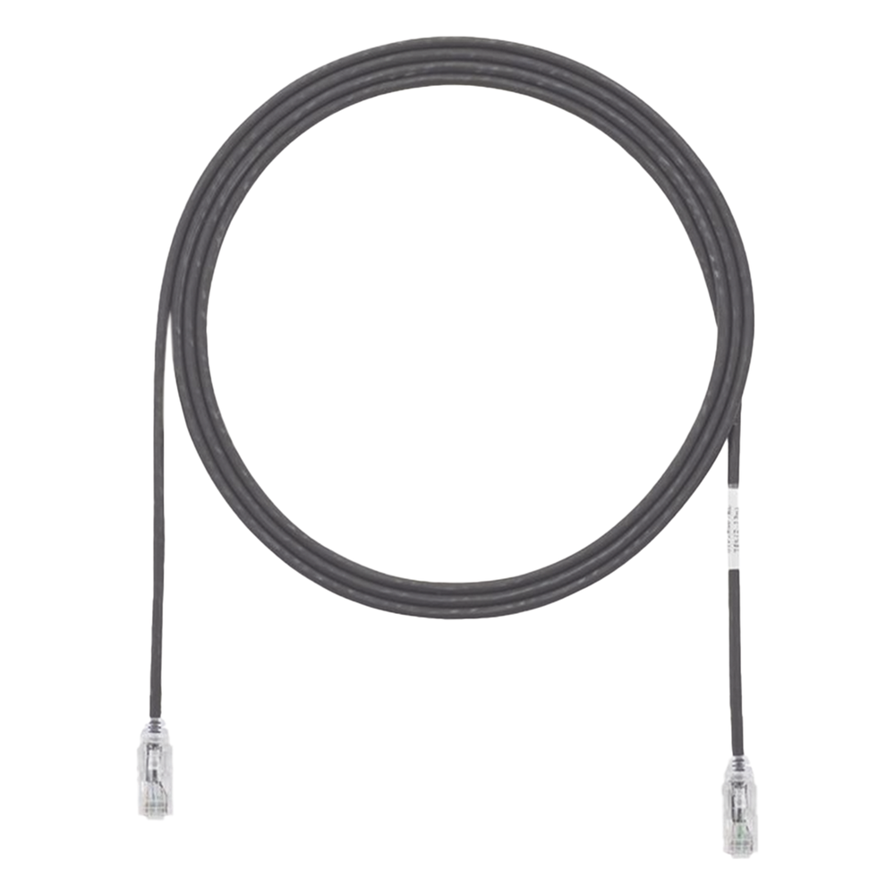 Cable de Parcheo TX6, UTP Cat6, Diámetro Reducido (28AWG), Color Negro, 20.2 cm (8 Pulgadas)