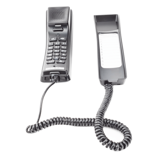 Teléfono IP profesional para Hotelería, montaje en pared, teclado numérico estándar, conferencia de 3 vías, Opus y PoE.