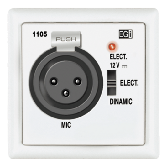 Base de entrada microfónica xlr preamplificada. blanco