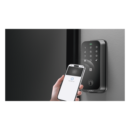 Cerradura Inteligente con Huella Digital LNDU HK01W / WiFi Integrado / Compatible Apple HomeKit / Teclado Táctil / 8 Baterías AA / Escaneo