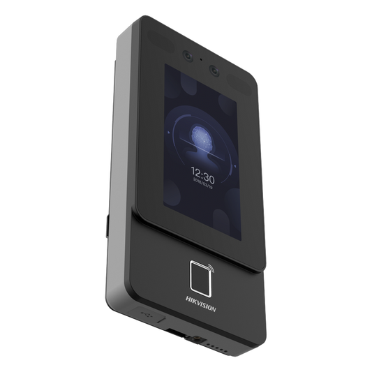 Terminal Min Moe de Reconocimiento Facial / Lector MIFARE 13.56 MHz / Cámara 2 MP con HIK-IA / Pantalla Táctil 4.3" / PoE y WiFi / Exterior IP65