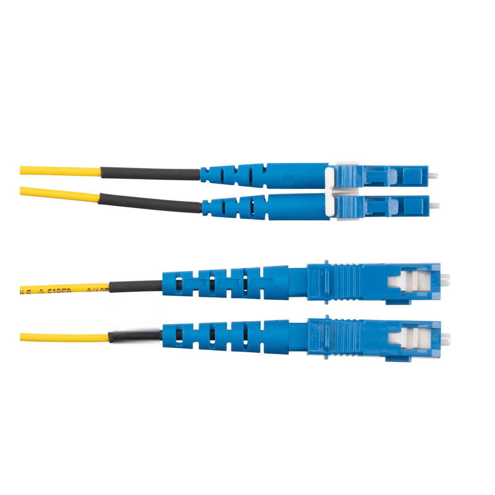 Jumper de Fibra Optica Monomodo 9/125 OS2, LC-SC Duplex, OFNR (Riser), Color Amarillo, 15 Metros (49.21 Pies)