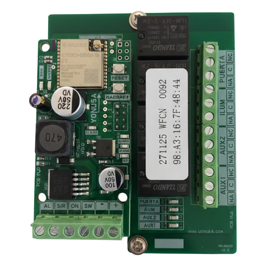 Tarjeta de Comunicación Wi-Fi / Control Remoto de Cercos Eléctricos / Salidas de Relé ON-OFF / Aplicación Yonusa Plus / Configuración WiFi 2.4GHz / 5