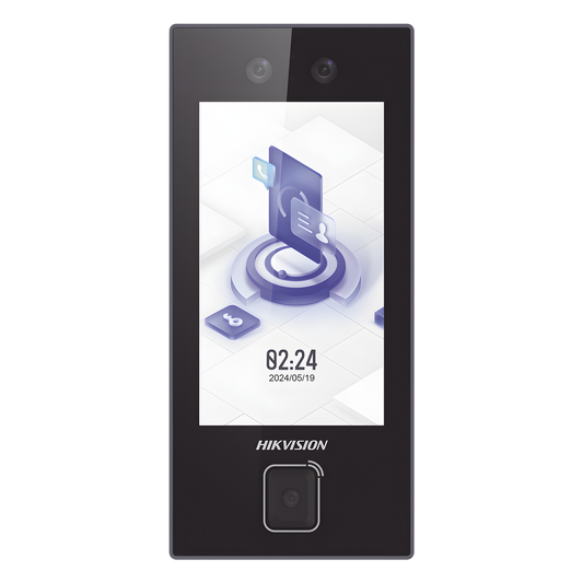 Terminal Facial MinMoe DS-K1T344MBWX-QRE1 / Lector QR Fisico Ultra Rapido / 3000 Rostros / Tarjetas MIFARE / Pantalla 4.5" / Hik-Connect Teams / IP65