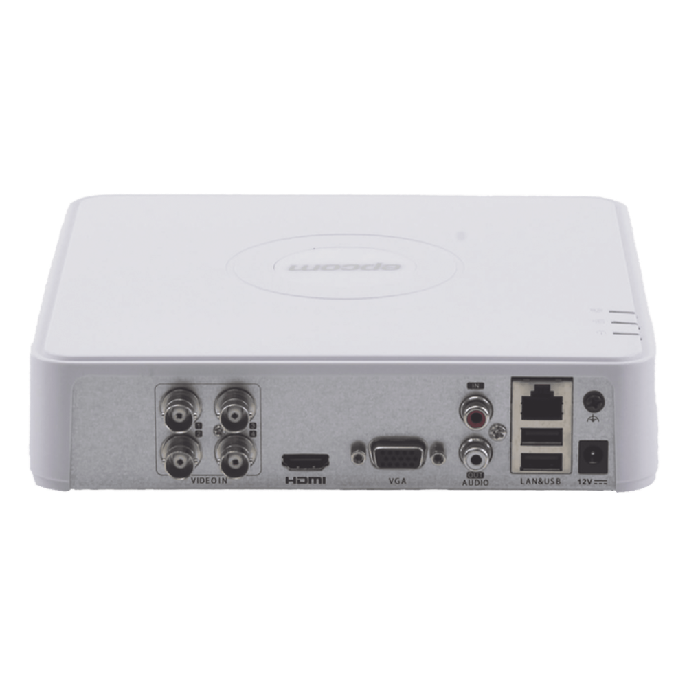 Audio Bidirieccional DVR 4 Canales TurboHD + 1 Canal IP / 2 Megapixel (1080p) Lite / Acusense Lite (Evita Falsas Alarmas) / 1 Bahía de Disco Duro