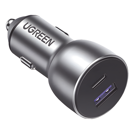 Cargador de Auto 52.5W | Puerto USB-A y USB-C | Carga Rápida | Compatible con Vehículos de 12 y 24 VCD | PD3.0 + QC3.0 | Chip Inteligente | Diseño