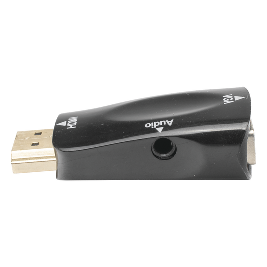 Adaptador (Convertidor) HDMI a VGA / HDMI Macho a VGA Hembra / Resolución 1920x1080 @ 60Hz / Adaptador de Audio de 3.5 mm / Chapado en Níquel