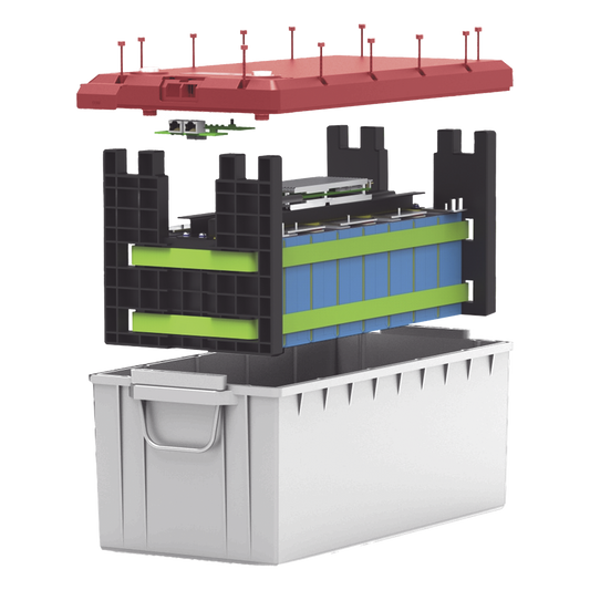 Batería de Litio LiFePO4 / 25.6 Vcc / 100 Ah / 2.56 kWh / 3500 Ciclos / BMS Integrado / Comunicación RS485 y CAN