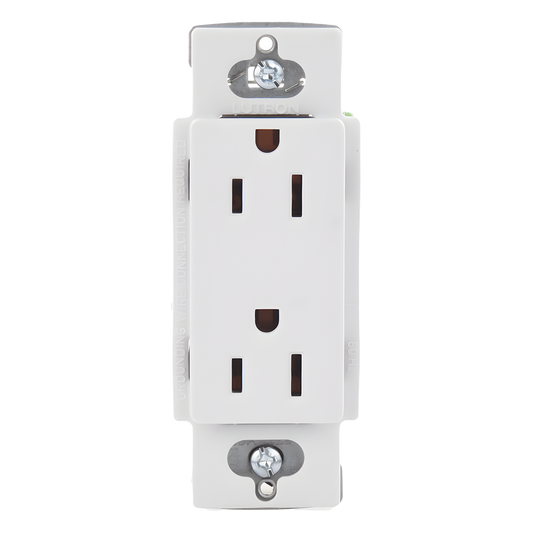 Tomacorriente dúplex 15 A 125 V de la línea Claro y Satin Colors en color Snow, para caja de pared estándar, placa se vende por separado