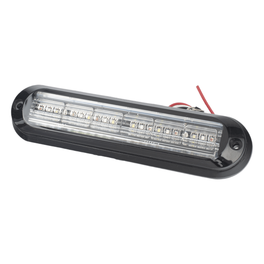 Luz Auxiliar Ultra Brillante IP67 de 18 LEDs, Color Rojo/Azul/Ambar, con mica transparente y bisel negro