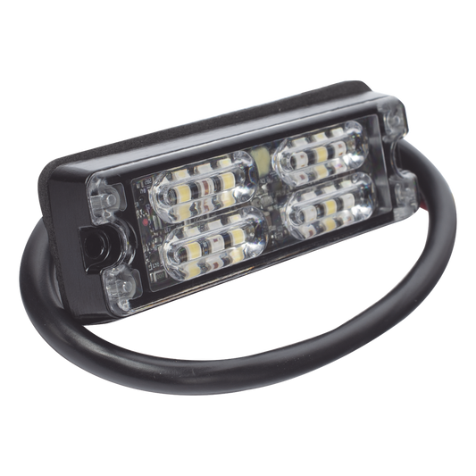 Luz Auxiliar de 16 LED, Rojo/Blanco, Lente Transparente