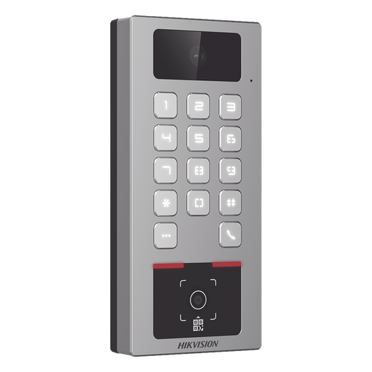 (PoE / 2 Relays) Teclado con Lector Físico de QRs para Exterior Antivandálico IP65 & IK09 con función de Videoportero Multiapartamento / Tarjeta