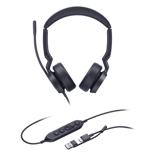 Yealink UH44 Dual, versión UC, cancelación de ruido con IA USB-C/A con indicador de ocupado