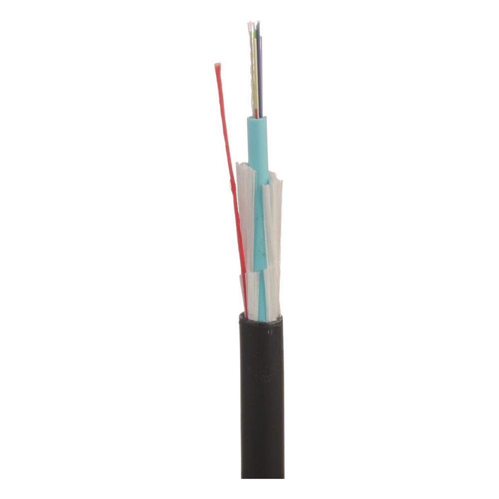 Cable de Fibra Óptica de 12 Hilos, Multimodo OM4 50/125 Optimizada, Interior/Exterior, Loose Tube 250um, No Conductiva (Dieléctrica), OFNR (Riser)