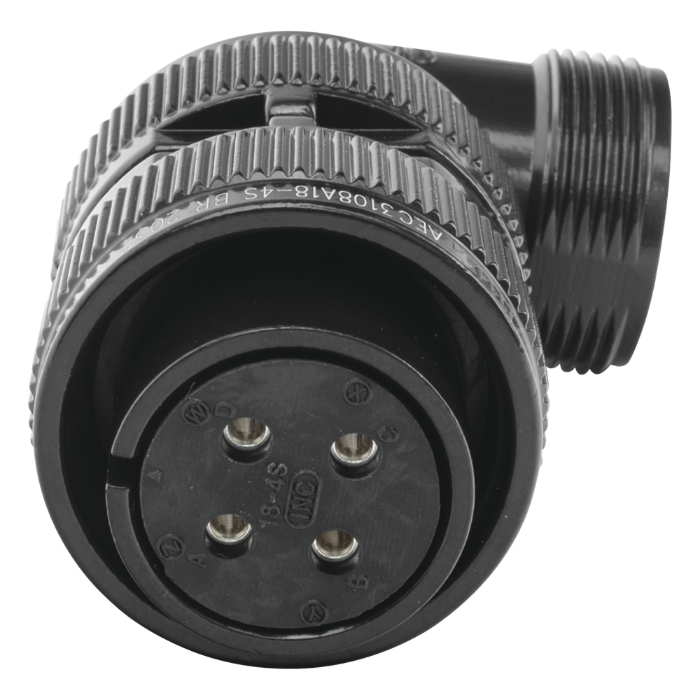 Conector Plug en Ángulo Recto de 4 Contactos Hembra Soldables para Radio de Locomotora