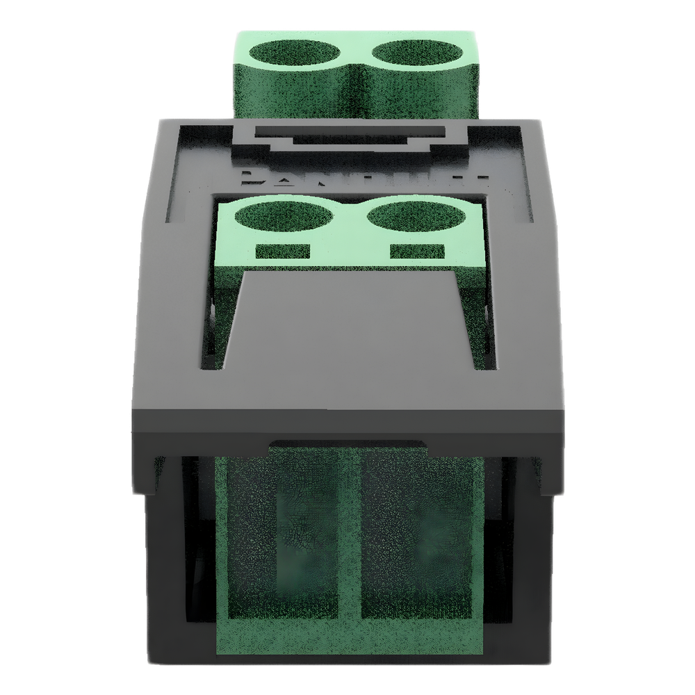Módulo Conector Eléctrico para Cable Eléctrico FMPS, Compatible con 26-12 AWG, Tipo Mini-Com, Color Verde